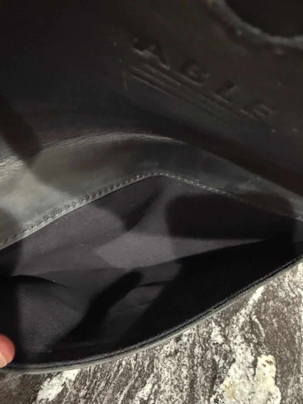 ABLE Black Leather Envelope Clutch